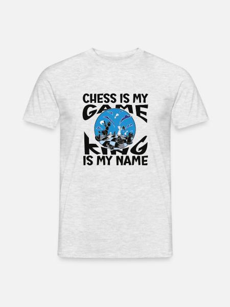 Schach Ilustration mit Spruch - Männer T-Shirt - Grau meliert