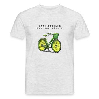 Wahre Freiheit - Männer T-Shirt - Grau meliert - Vorne - AI Model Male 178 dark (178cm)