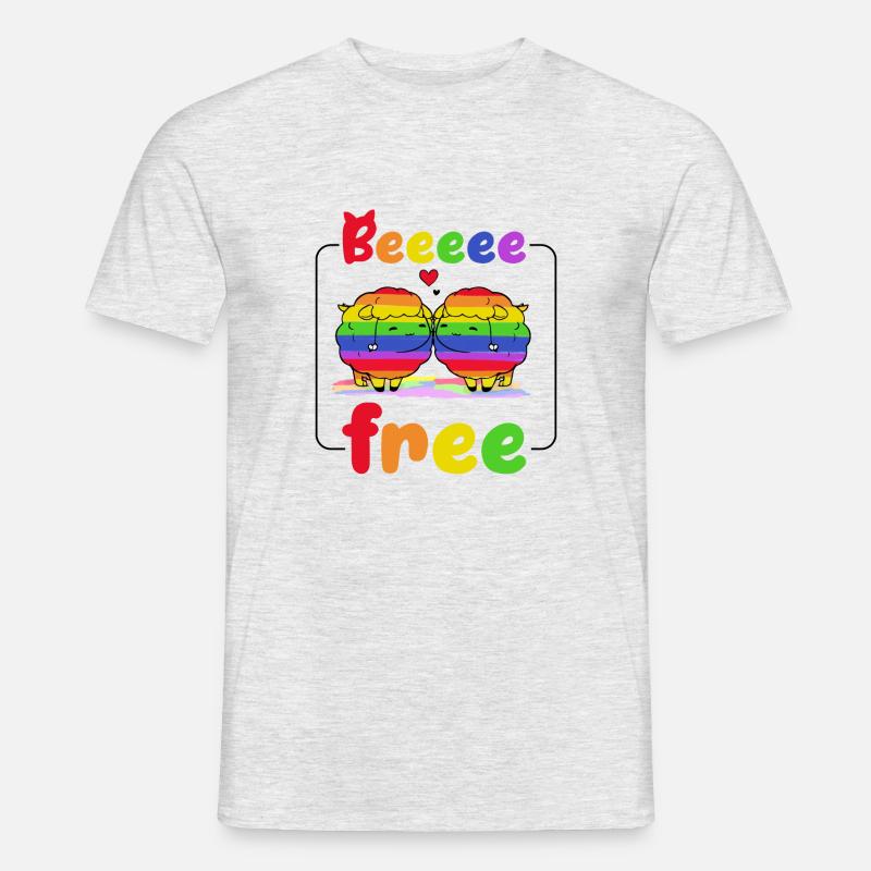 Beee fre Pridedesigncontest2024 - Männer T-Shirt - Grau meliert