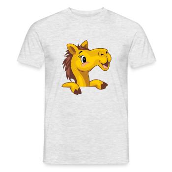 Happy peeking baby camel - Men's T-Shirt - heather grey - Front - AI Model Male 178 dark (178cm)
