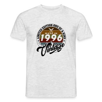 Vintage élégant : 1996 Cadeau rétro 1996 2025 - T-shirt homme - gris chiné - Devant - AI Model Male 178 dark (178cm)