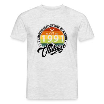 1991 Geburtstag Geboren im Jahr 1991 Vintage Retro. Editio - Männer T-Shirt - Grau meliert - Vorne - AI Model Male 178 dark (178cm)