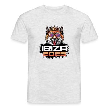 Ibiza 2025 Party Fuchs - Männer T-Shirt - Grau meliert - Vorne - AI Model Male 178 dark (178cm)