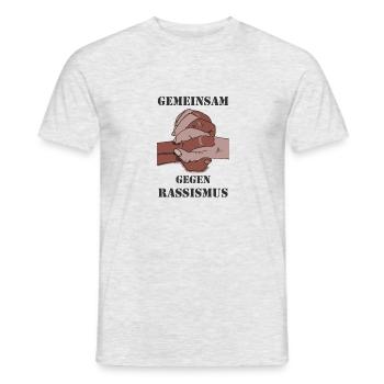 Together against racism - Men's T-Shirt - heather grey - Front - AI Model Male 178 dark (178cm)