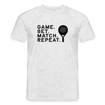 Répéter le padel - T-shirt homme - gris chiné - Devant - AI Model Male 178 dark (178cm)