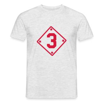 3 *** - Men's T-Shirt - heather grey - Front - AI Model Male 178 dark (178cm)