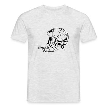 DOGUE DE BORDEAUX Chien Wilsigns - T-shirt homme - gris chiné - Devant - AI Model Male 178 dark (178cm)