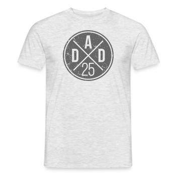 Papa 25 papa papa bébé papa 2025 grunge - T-shirt homme - gris chiné - Devant - AI Model Male 178 dark (178cm)