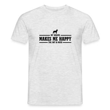 KELPIE me rend heureux - T-shirt homme - gris chiné - Devant - AI Model Male 178 dark (178cm)