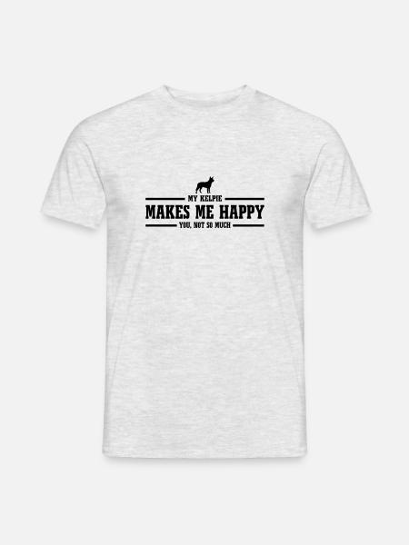KELPIE makes me happy - Men's T-Shirt - heather grey