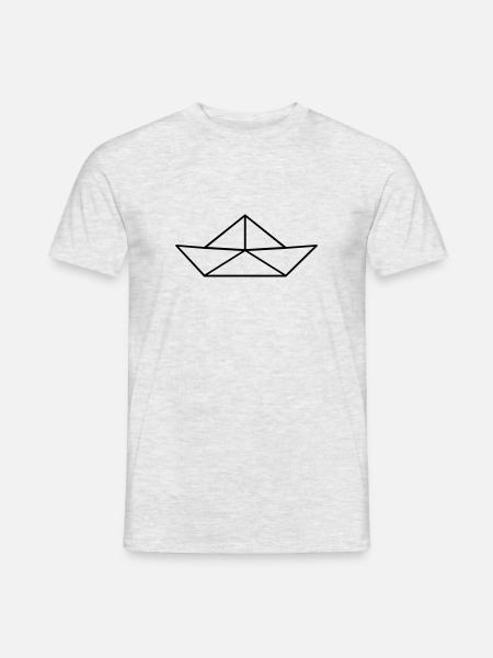 Paper Boat - Männer T-Shirt - Grau meliert