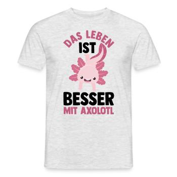 Axolotl - Men's T-Shirt - heather grey - Front - AI Model Male 178 dark (178cm)