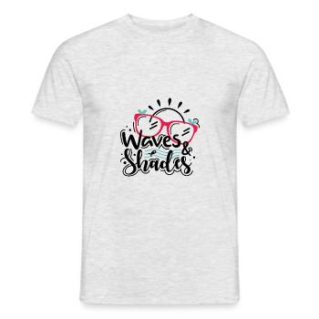 Waves And Shades - Men's T-Shirt - heather grey - Front - AI Model Male 178 dark (178cm)