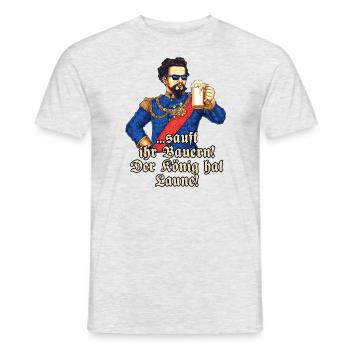 Sauft ihr Bauern II - Koenig Ludwig mit Bier - - Männer T-Shirt - Grau meliert - Vorne - AI Model Male 178 dark (178cm)