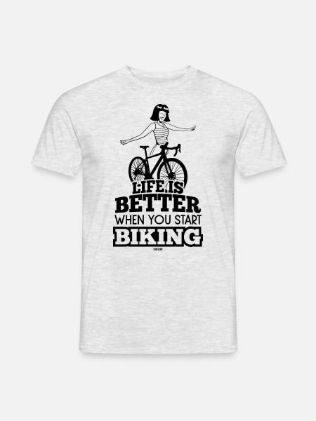 Mädchen Fahrrad Mountainbike Bike - Männer T-Shirt - Grau meliert