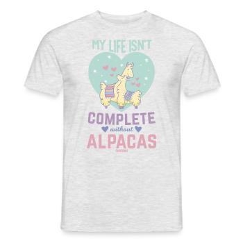 My Life Isn´t Complete Without Alpacas - Männer T-Shirt - Grau meliert - Vorne - AI Model Male 178 dark (178cm)
