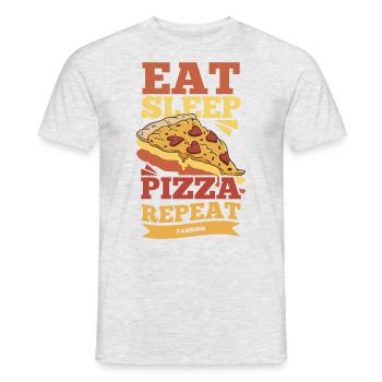 Manger Sleep Pizza Répéter - T-shirt homme - gris chiné - Devant - AI Model Male 178 dark (178cm)