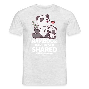 Panda mother panda baby panda lover bamboo - Men's T-Shirt - heather grey - Front - AI Model Male 178 dark (178cm)