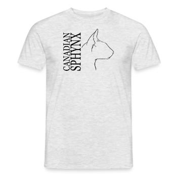 Profil Sphynx Canadien Chats Chat Wilsigns - T-shirt homme - gris chiné - Devant - AI Model Male 178 dark (178cm)