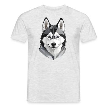 Cute Husky Head - Men's T-Shirt - heather grey - Front - AI Model Male 178 dark (178cm)
