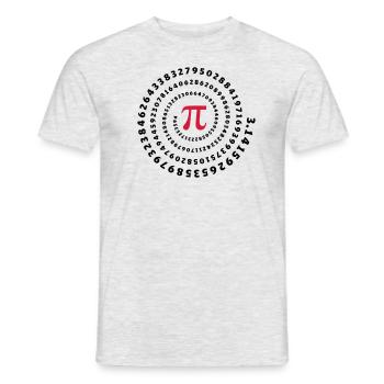 pi mathématiques π science spirale sans fin - T-shirt homme - gris chiné - Devant - AI Model Male 178 dark (178cm)