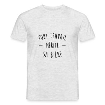 Alle Arbeit verdient ihr Bier - Männer T-Shirt - Grau meliert - Vorne - AI Model Male 178 dark (178cm)