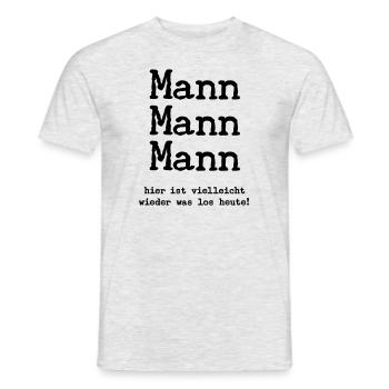 Mann Mann Mann Old Typewriter Look - Männer T-Shirt - Grau meliert - Vorne - AI Model Male 178 dark (178cm)