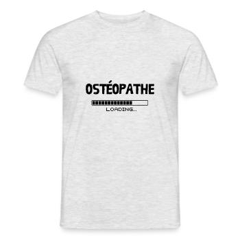 Ostéopathe Loading. Design pour futur ostéo - T-shirt homme - gris chiné - Devant - AI Model Male 178 dark (178cm)