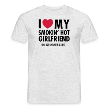 I Love My Smokin' Hot Girlfriend (She Bought...) - T-shirt homme - gris chiné - Devant - AI Model Male 178 dark (178cm)