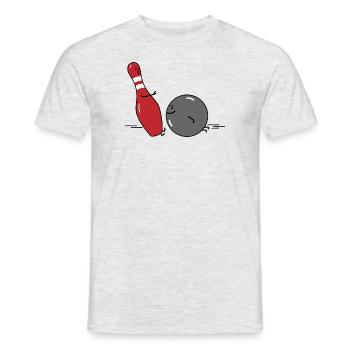 Quille drôle et boule de bowling - T-shirt homme - gris chiné - Devant - AI Model Male 178 dark (178cm)