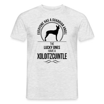 XOLOITZCUINTLE Guardian Angel Spruch Wilsigns - Männer T-Shirt - Grau meliert - Vorne - AI Model Male 178 dark (178cm)