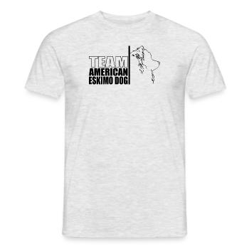 TEAM American Eskimo Dog Hunde Hund Wilsigns - Männer T-Shirt - Grau meliert - Vorne - AI Model Male 178 dark (178cm)