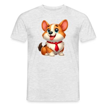 Corgi 17 - Men's T-Shirt - heather grey - Front - AI Model Male 178 dark (178cm)