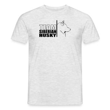 TEAM Husky de Sibérie Chien Wilsigns - T-shirt homme - gris chiné - Devant - AI Model Male 178 dark (178cm)