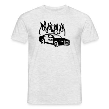 Die Polizei - Männer T-Shirt - Grau meliert - Vorne - AI Model Male 178 dark (178cm)