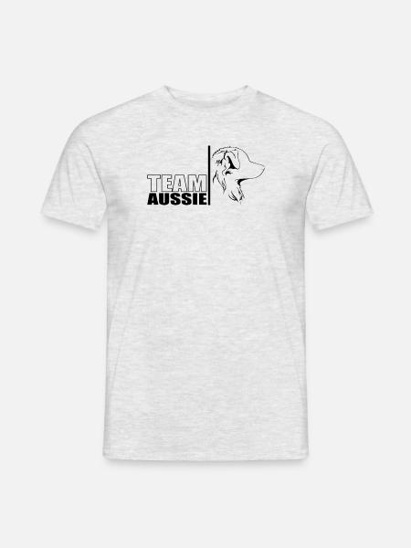 TEAM Aussie Hunde Australian Shepherd Wilsigns - Männer T-Shirt - Grau meliert