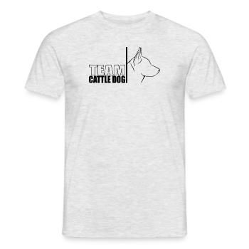 TEAM Cattle Dog Hunde Hund Hütehunde Wilsigns - Männer T-Shirt - Grau meliert - Vorne - AI Model Male 178 dark (178cm)