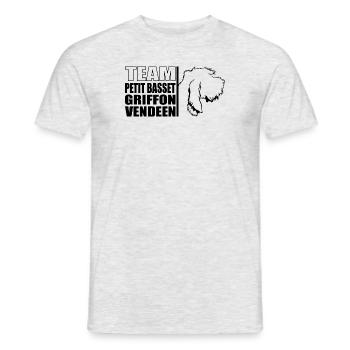 TEAM Petit Basset Griffon Vendéenne Chiens Wilsigns - T-shirt homme - gris chiné - Devant - AI Model Male 178 dark (178cm)