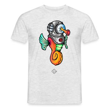 Hippo-Hoch - Männer T-Shirt - Grau meliert - Vorne - AI Model Male 178 dark (178cm)