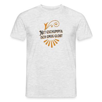 Swabian sayings: net gschumpfa - Men's T-Shirt - heather grey - Front - AI Model Male 178 dark (178cm)