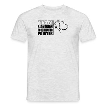 ÉQUIPE Chiens d’arrêt slovaques à poil dur Wilsigns - T-shirt homme - gris chiné - Devant - AI Model Male 178 dark (178cm)