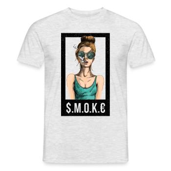 $ .MOK € - T-shirt homme - gris chiné - Devant - AI Model Male 178 dark (178cm)