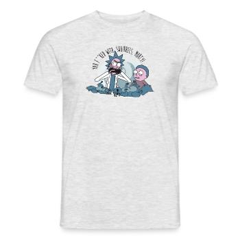 Rick et Morty You F**ked With Squirrels - T-shirt homme - gris chiné - Devant - AI Model Male 178 dark (178cm)