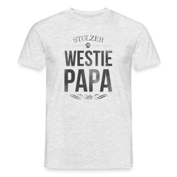 Stolzer Westie-Papa - Männer T-Shirt - Grau meliert - Vorne - AI Model Male 178 dark (178cm)