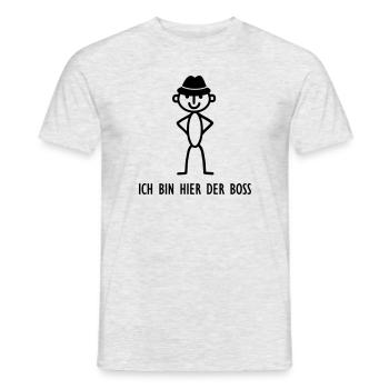 Strichmännchen - Boss - Männer T-Shirt - Grau meliert - Vorne - AI Model Male 178 dark (178cm)