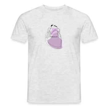 Feministin - Männer T-Shirt - Grau meliert - Vorne - AI Model Male 178 dark (178cm)