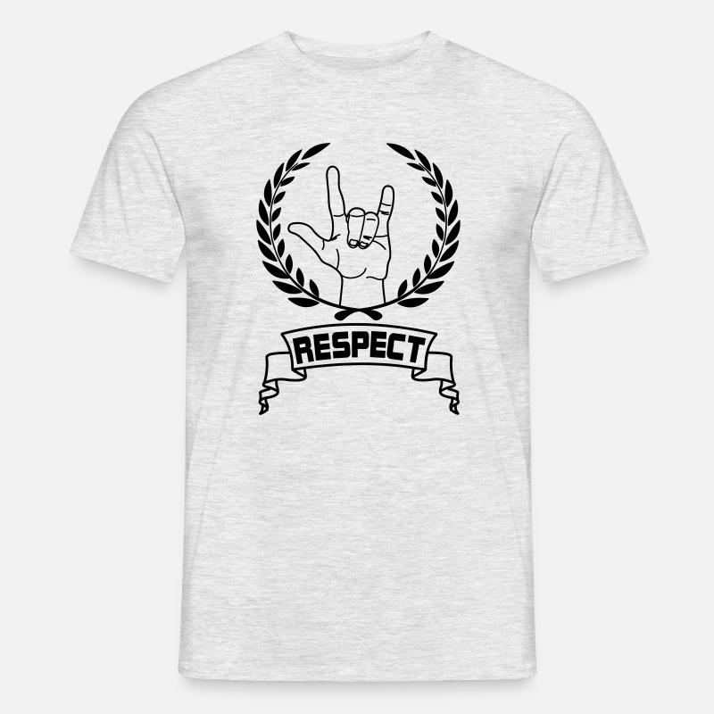 Respect du geste de la main avec texte RESPECT - T-shirt homme - gris chiné
