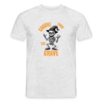 Halloween Dancing Skeleton – Fun Style - Men's T-Shirt - heather grey - Front - AI Model Male 178 dark (178cm)