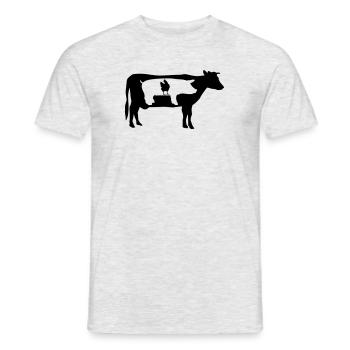 Bauernhof, Kuh, Schwein, Huhn - Männer T-Shirt - Grau meliert - Vorne - AI Model Male 178 dark (178cm)