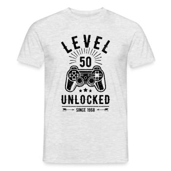 50th Birthday Gift Gamer Gamer Video Game 50 - Men's T-Shirt - heather grey - Front - AI Model Male 178 dark (178cm)
